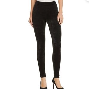 Theory Velvet Black Leggings  Ankle Elastic Hight Waist Women's Velour  Size M
